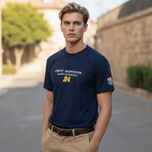 Vintage DuPont Jeff Gordon 24 Winners Circle Blue NASCAR Mens L New with Tag